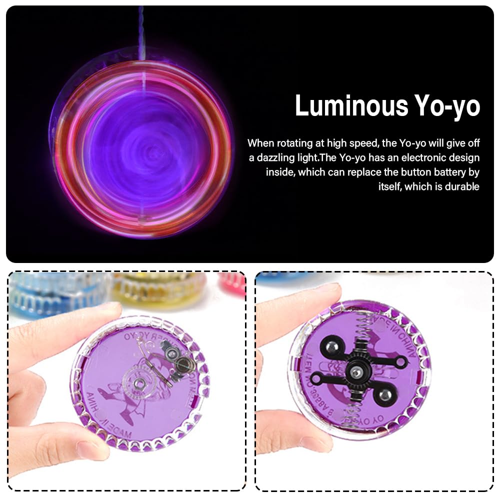 Palwin Yoyo, 18 Pezzi Yoyo Professionali con Luci per Bambini e Studente Principiante, Yoyo Giocattolo per Regali di Compleanno, Feste e Celebrazioni