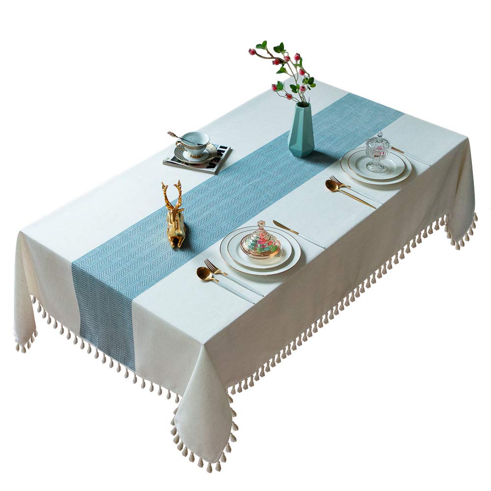 Deep Dream Tablecloth, Embroidered Table Cloth Cotton Linen Wrinkle Free Anti-Fading Tablecloths Washable Dust-Proof Table...