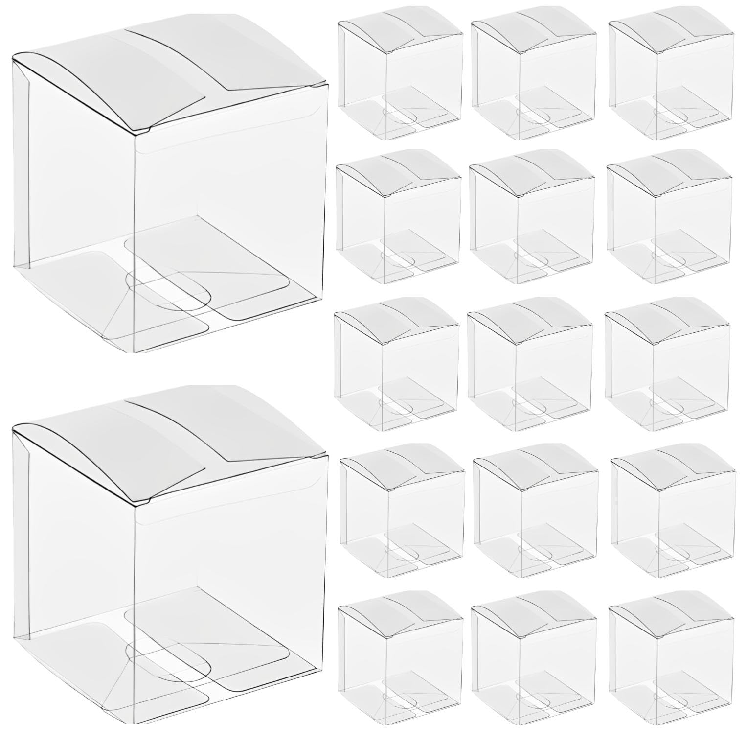 fogman ギフトボックス 透明 プラスチック 包装 プレゼント 贈り物 クリア 20個セット (8*8*8cm)