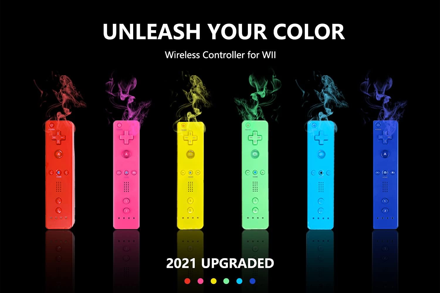 Yosikr Wii Controller 2 Pack, Wii Remote Controller with Silicone Case and Wrist Strap Compatible for Wii/Wii U Console - Pink and Deep Blue : Video Games