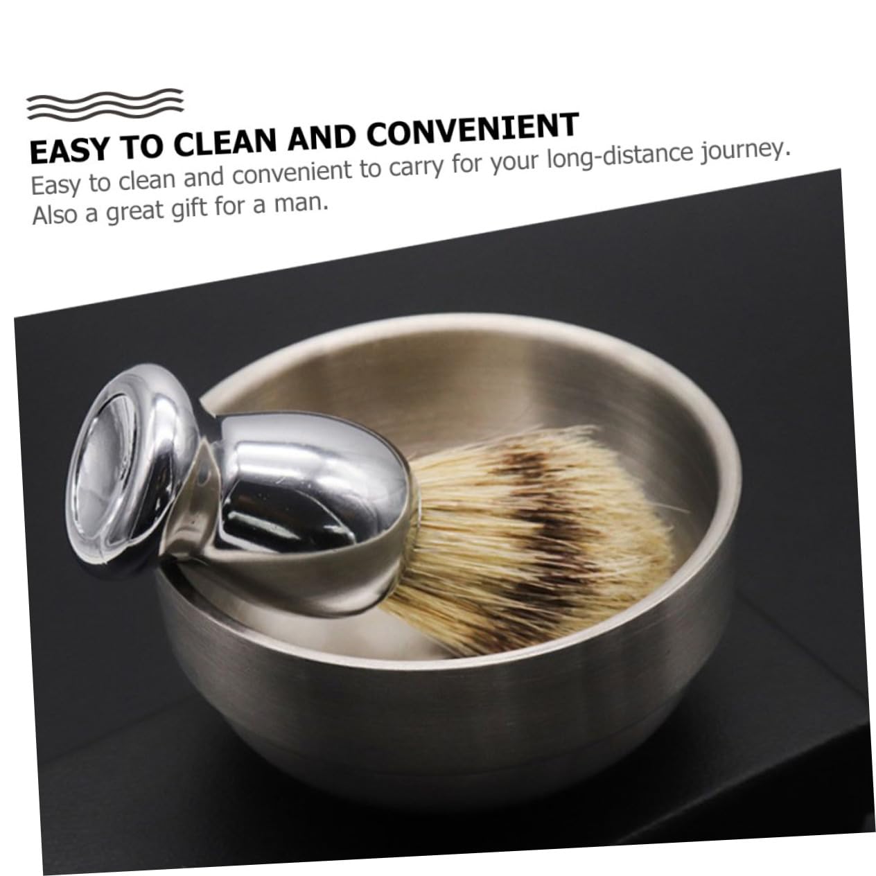 Ipetboom Men's Shaving Accessories Brush Set Bowl Catcher Comb Stainless Steel Kit
