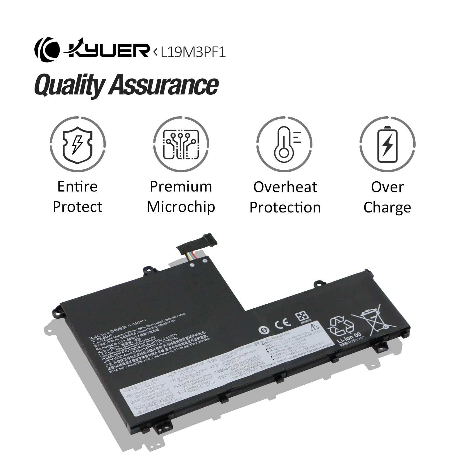 Batterie Pour Lenovo ThinkBook 14/15 2020 G1 - Référence L19M3PF1 Etc. - 11,4V 45Wh - Compatible Avec Plusieurs Modèles - 11