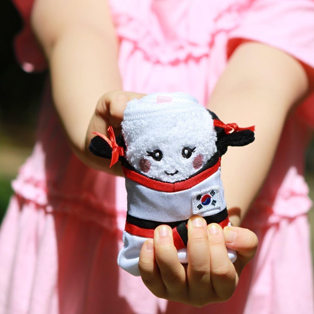 TAE-S Taekwondo Inspired Wash Cloth Transforms into Doll – Bathroom Hand Towels Set of 2 – Luxurious Cotton Kids Towels with Hanging Loops – Ideal for On The Go, School, Home