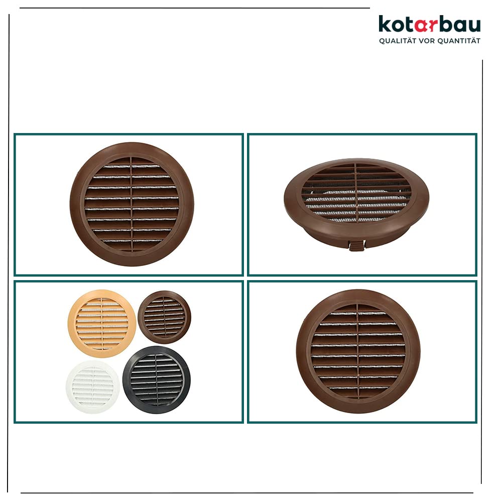KOTARBAU® Ventilatierooster 130 mm zinkplaat rond afvoerrooster zwart