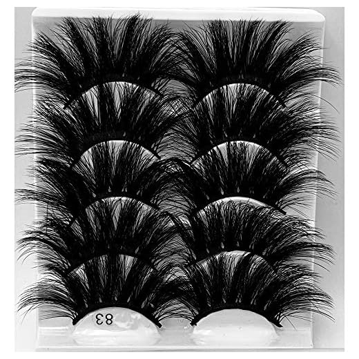 HBZGTLAD NEW 5Pair Fluffy Lashes 25mm 3d Mink Lashes Long Thick Natural False Eyelashes Lashes Vendors Makeup Mink Eyelashesa(5D83)