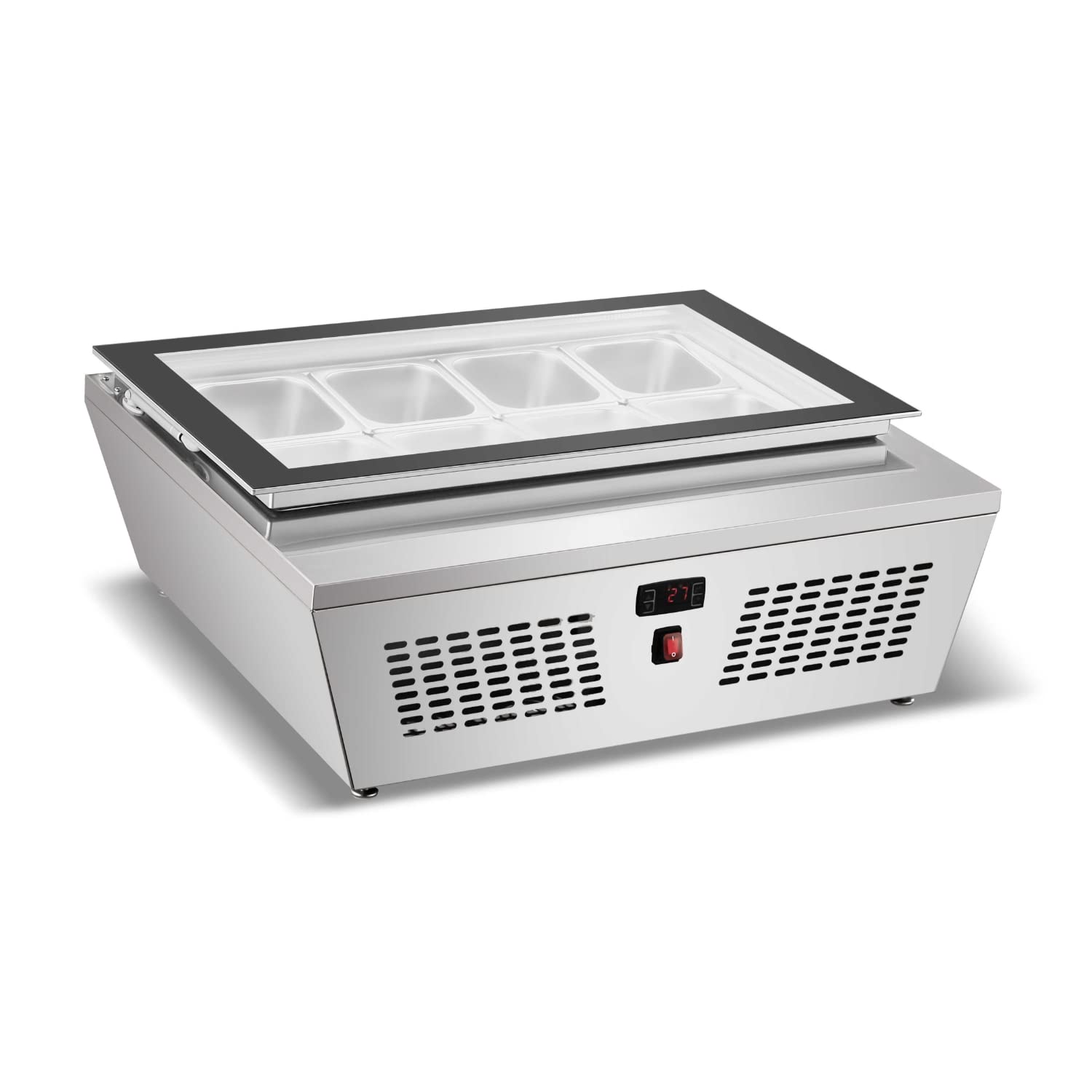 RISTOATTREZZATURE - Espositore refrigerato da banco 76,7x61,2x32,8h cm 8 gn 1/6 +2 +12°C