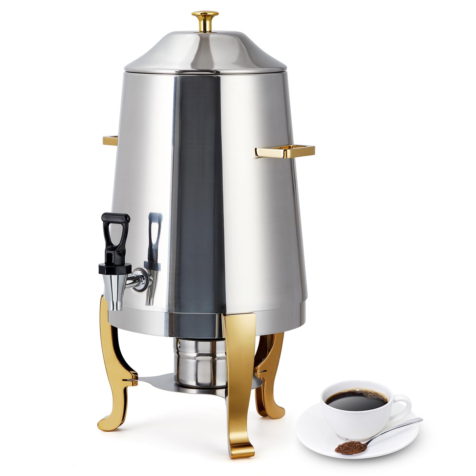 Dispensador de bebidas aislado, servidor de bebidas frías y calientes de 13 litros con espiga, urna de café para catering, fiestas, café, té