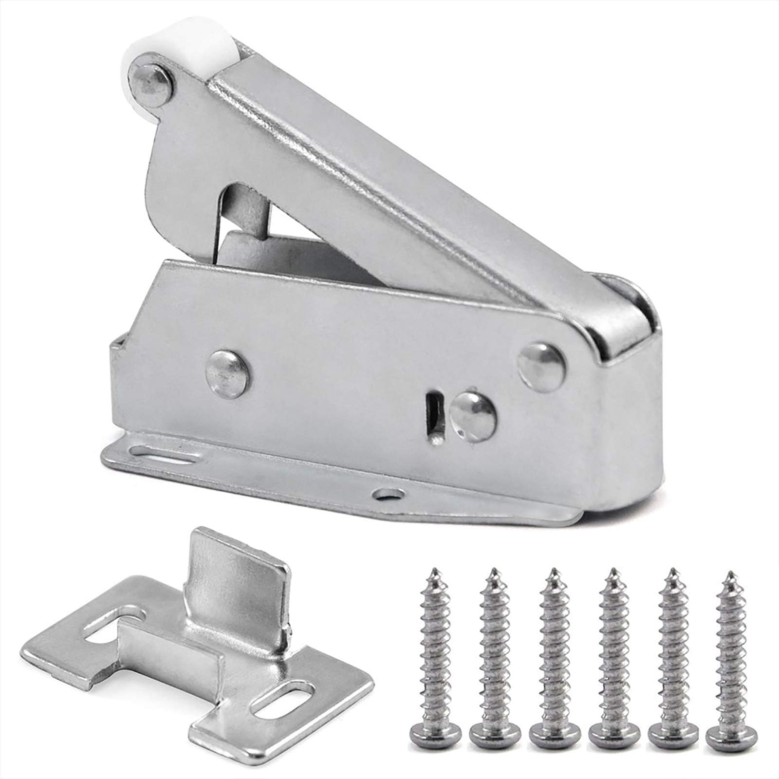 Automatic Spring Catch for Press to Open Cupboard Doors and Loft Attic Hatches, Cold-Rolled Steel