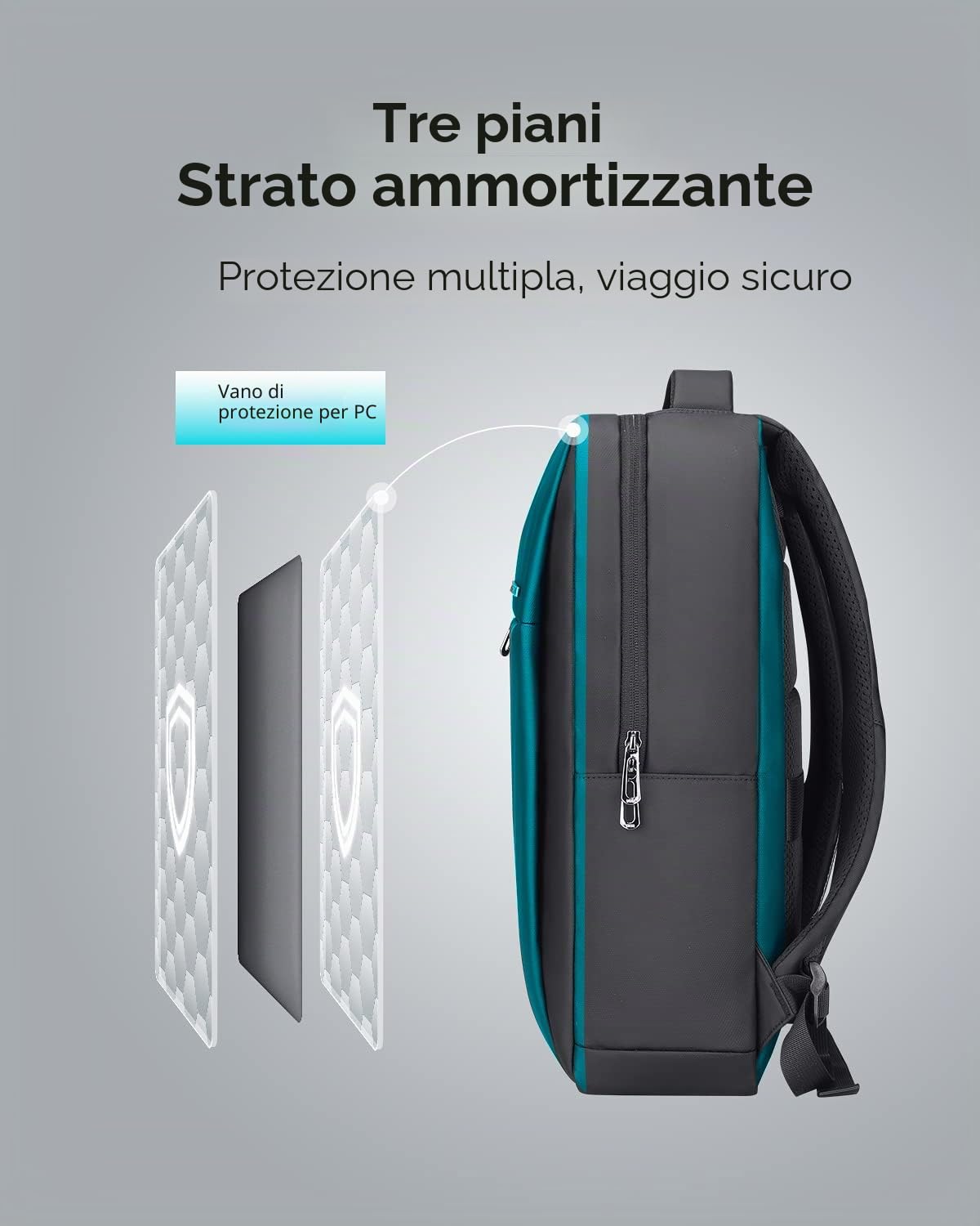 MARK RYDEN Zaino Sottile per Computer Portatile 15,6 Pollici, da Viaggio D'affari, Lavoro Idrorepellente, Scuola Leggero per Uomo - 3 Tasche
