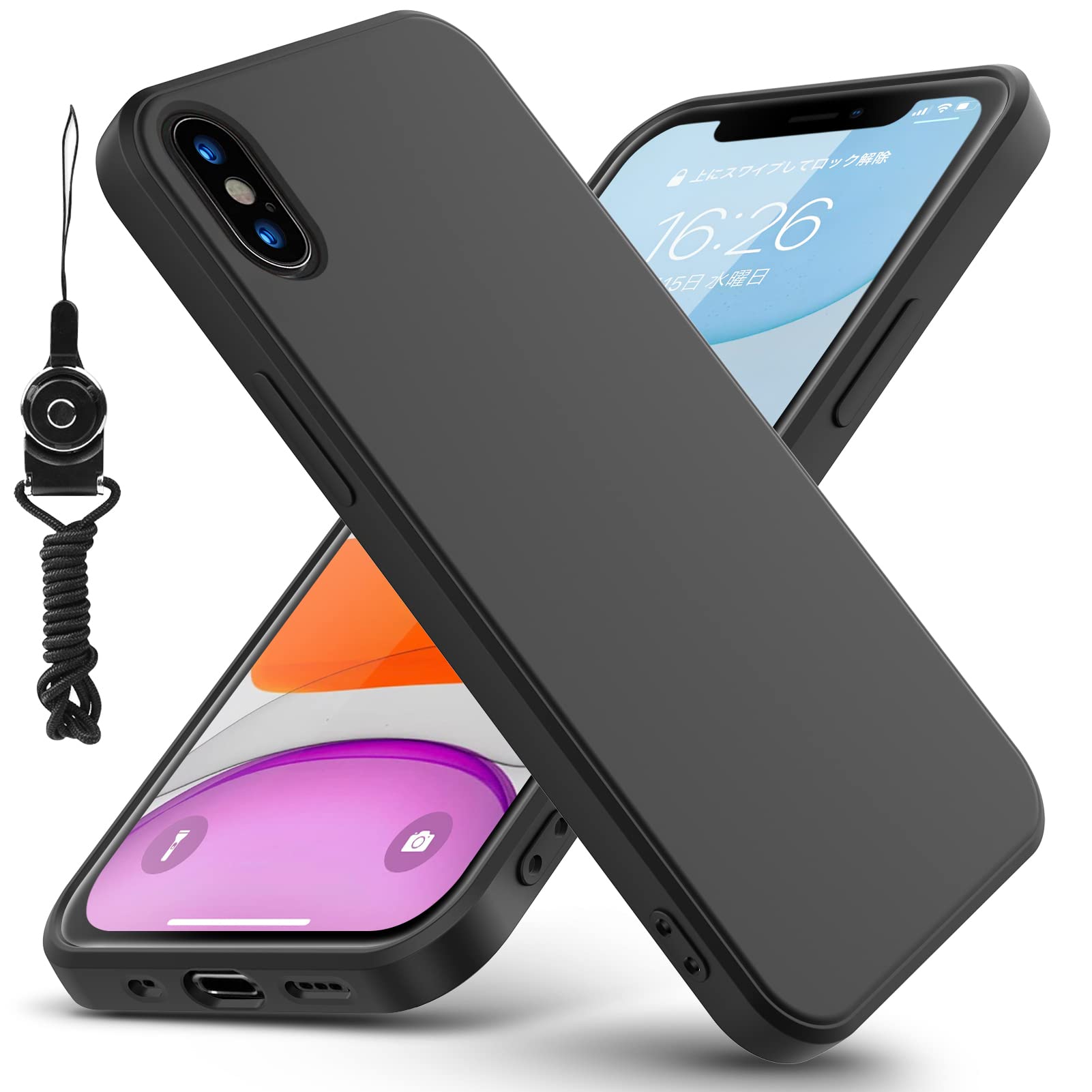 Amazon.co.jp: TENGXIANGJP iPhone X 用 ケース 耐衝撃 薄型 