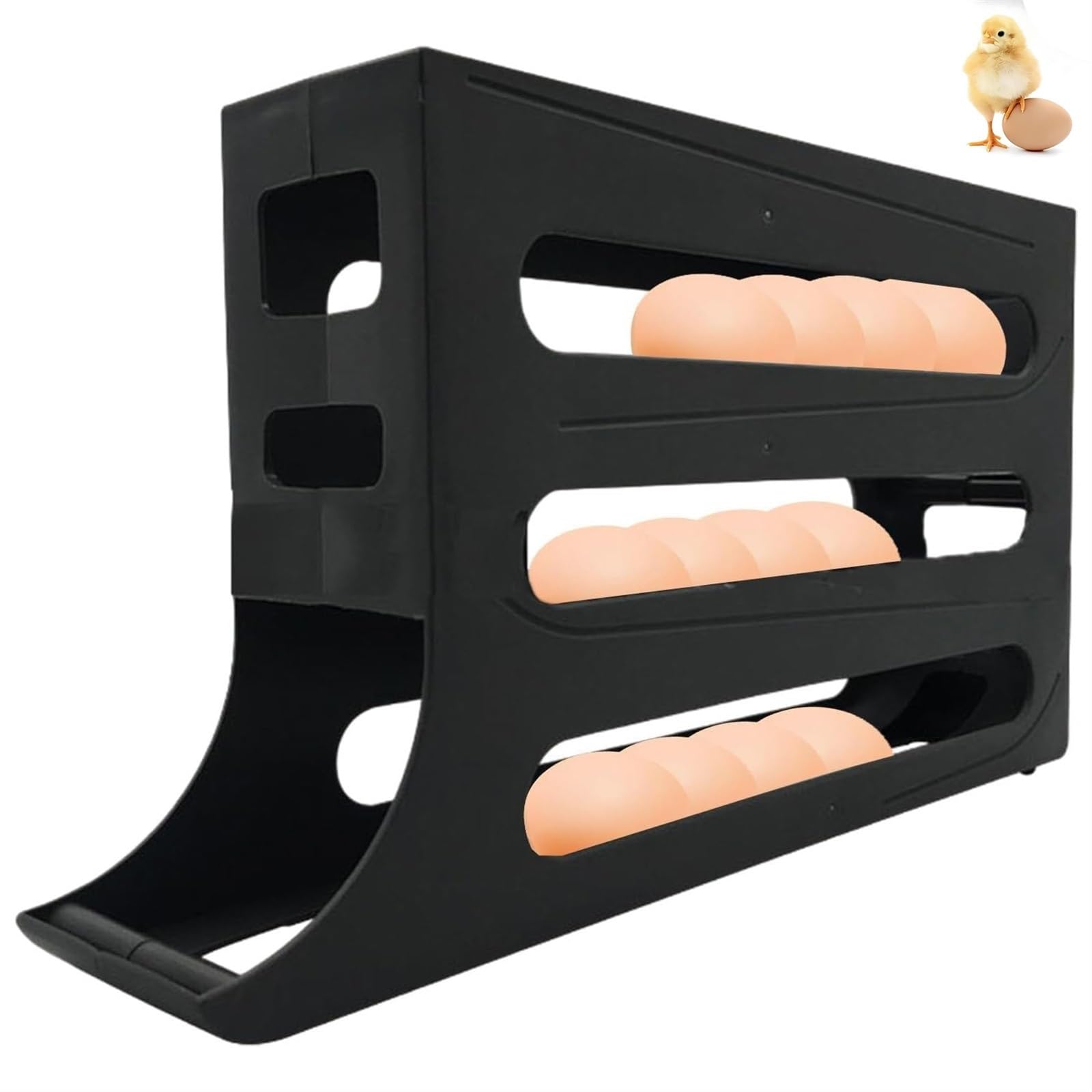 Soporte para huevos para refrigerador, organizador automático de 4 niveles, capacidad para 30 huevos, ideal para almacenamiento de encimera de cocina