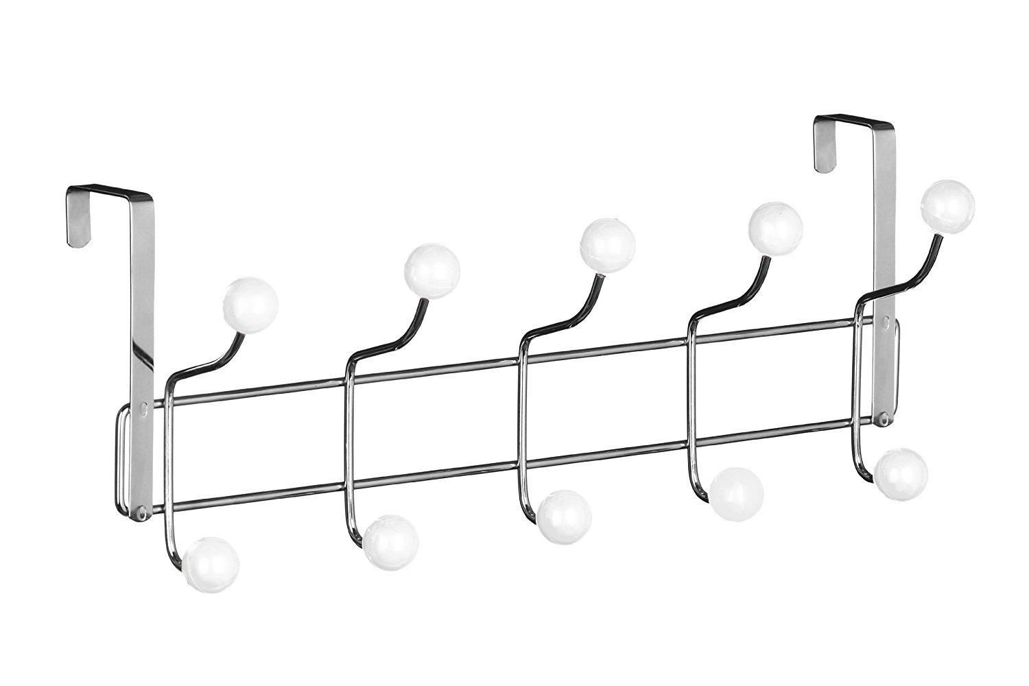 Dwd White,Chrome (Tm) 10 Hook Over Door Hanger, White