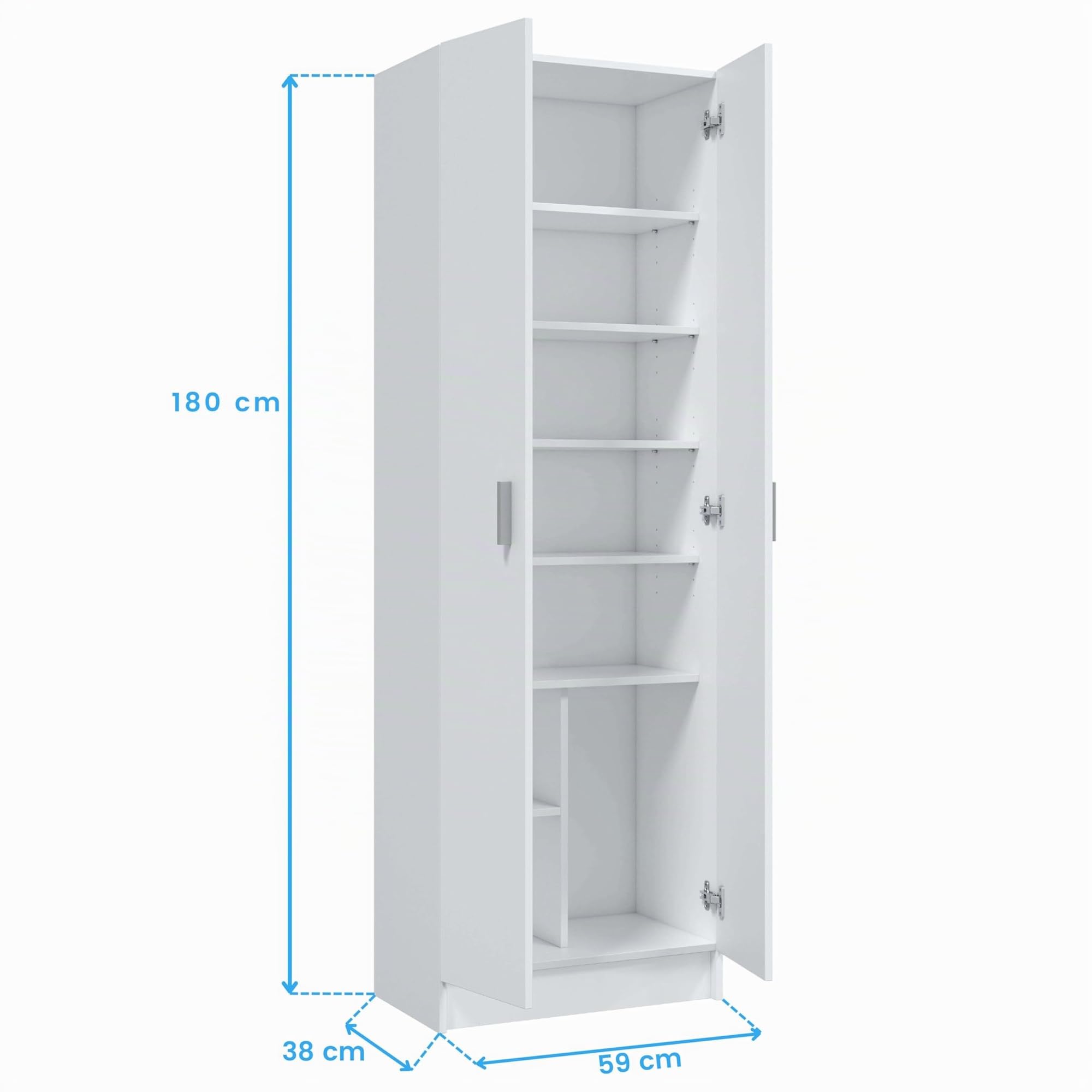Habitdesign Furniturefactor Armadio/Scarpiera Universale a 2 Ante, Colore Bianco, Legno, 1