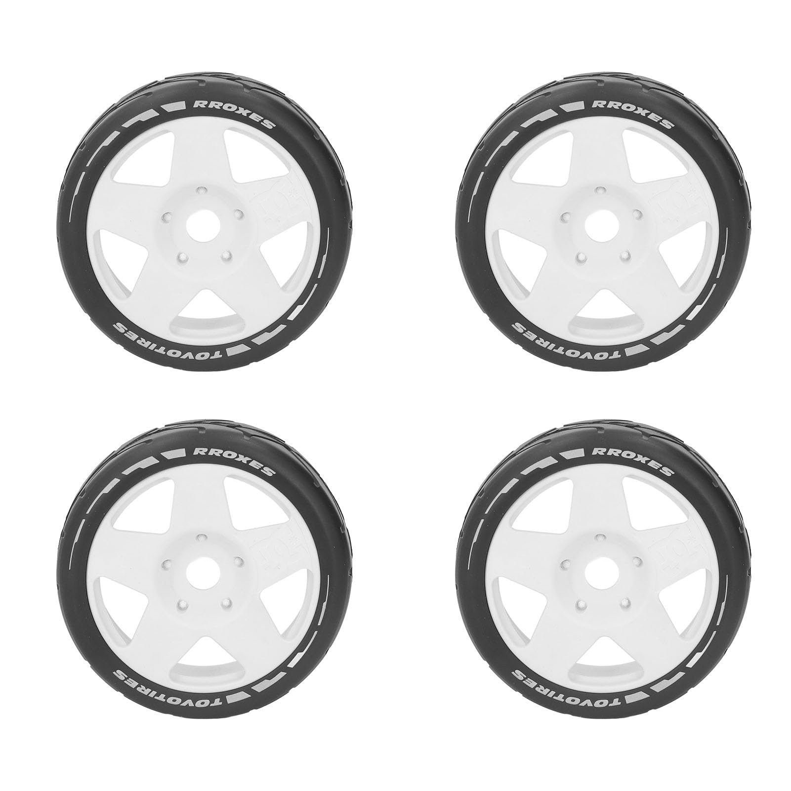 RiToEasysports Neumático de 4 Piezas, Ruedas 1/8 GT RC, Neumáticos de Carreras de Carretera con Agarre Fuerte, Resistentes Al Desgaste en Ruedas de Carretera con Adaptador de 17 Mm, Ejes de