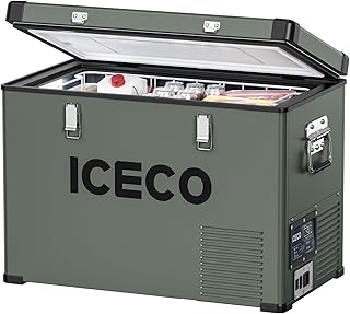 ICECO VL45 Portable Refrigerator with SECOP Compressor, 45Liters Platinum Compact Refrigerator, DC 12/24V, AC 110-240V, 0℉ to 50℉, Home & Car Use (Without Insulated Cover)