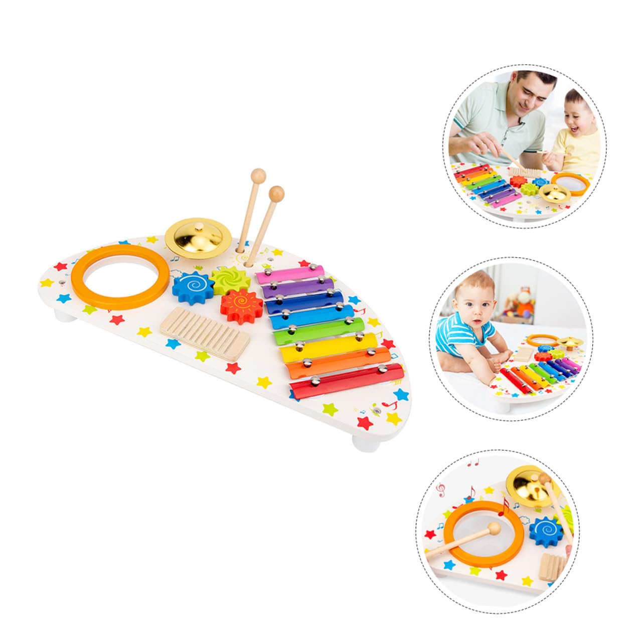 SUPVOX Xilófono de Juguete de Madera para Instrumentos Musicales Xilófono para Bebés y Pequeños Casa de Juguete