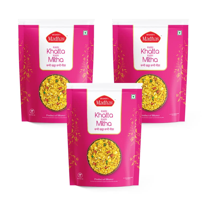Bikaners Madhav Kabhi Khatta Kabhi Mitha | 1.2Kg Pack of 3 | Sweet & Sour Namkeen With Gram Flour, Lentils & Indian Spices | No Preservatives | Perfect Snack For Anytime (B0C2N7F8N9) Amazon Price History, Amazon Price Tracker