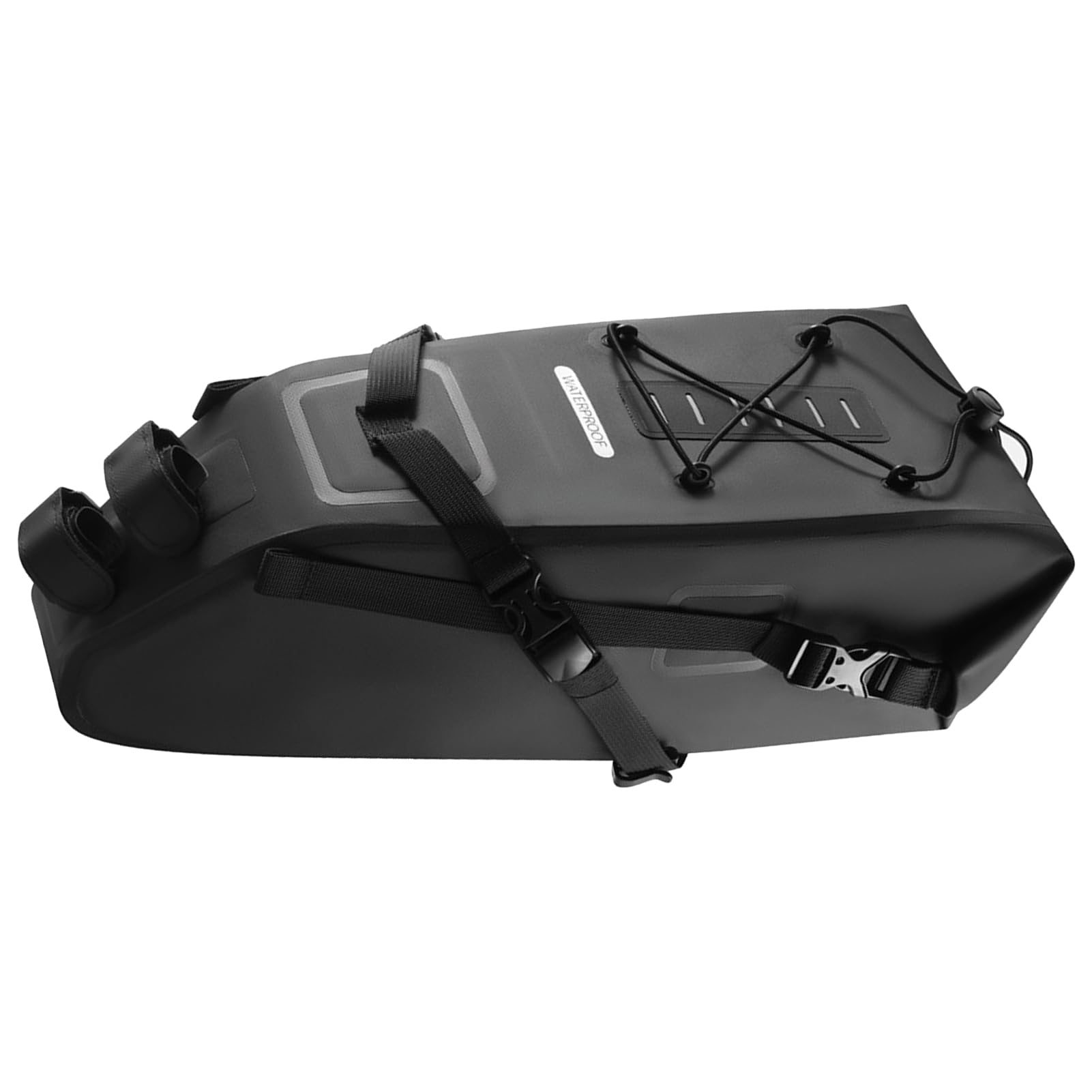 Borsa da Sella per Bici, Borsa da Coda Espandibile Antipioggia in PVC con capacità Espandibile da 7 a 10 Litri, da Ciclismo con Base in Pelle Antiscivolo e Corda Elastica Superiore per
