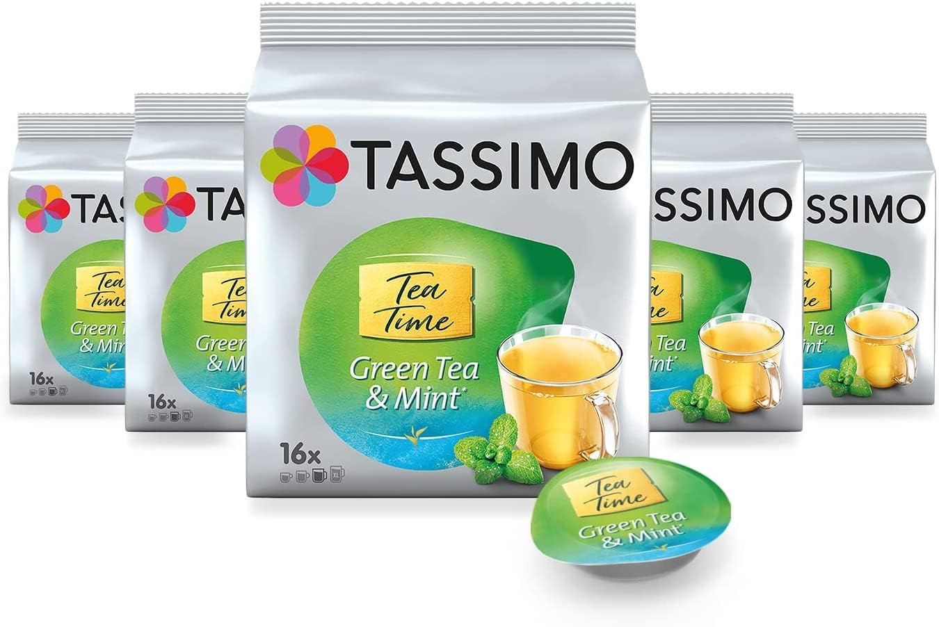 Twinings Green Tea & Mint, 16 T-discs - Pack of 5 (80 Servings)