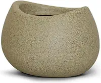 Vaso Decorativo para Plantas de Mesa Texturizado Oval 19 Areia