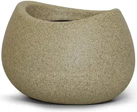 Vaso Decorativo para Plantas de Mesa Texturizado Oval 19 Areia