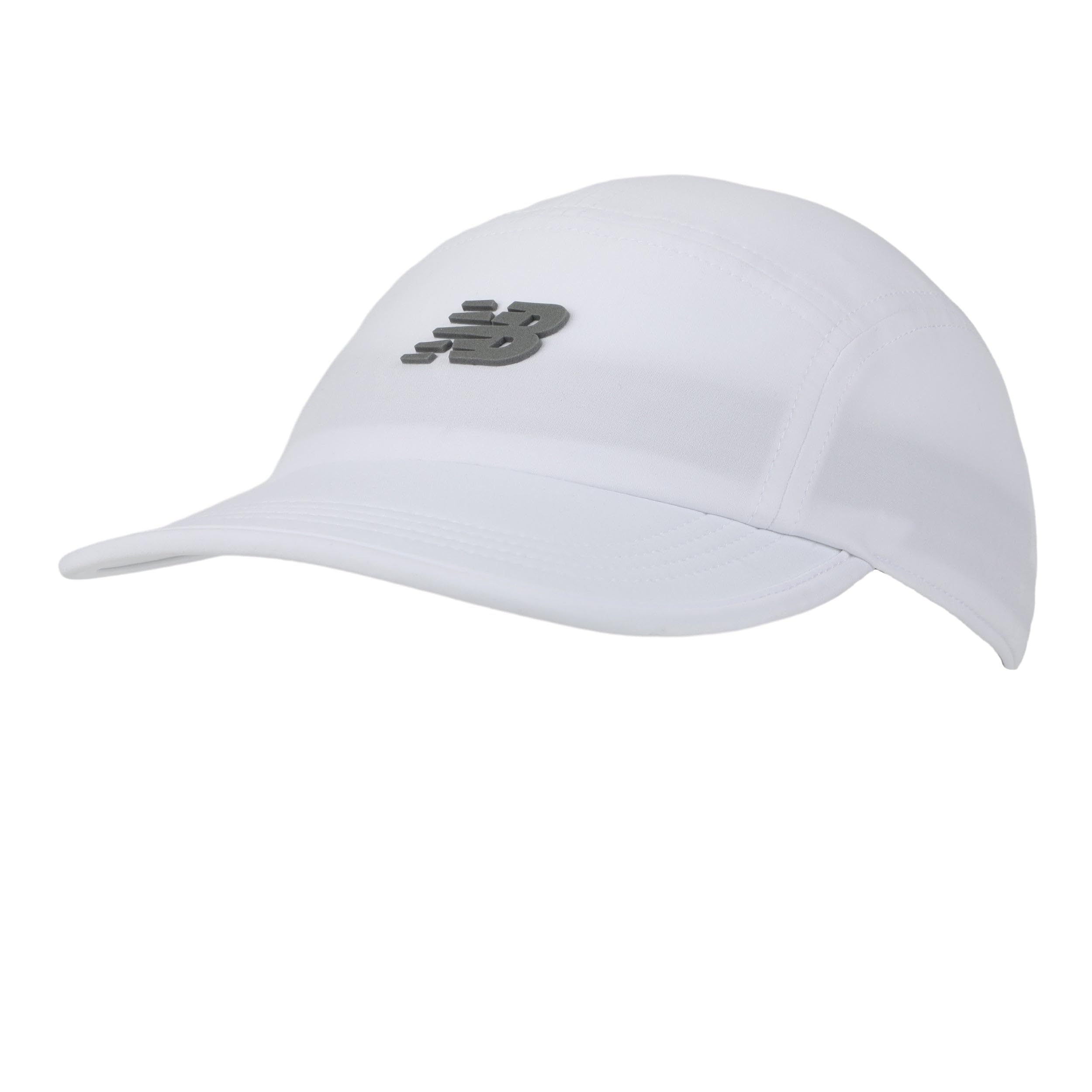 New Balance Women's White 5 Panel Performance Hat, Running Cap