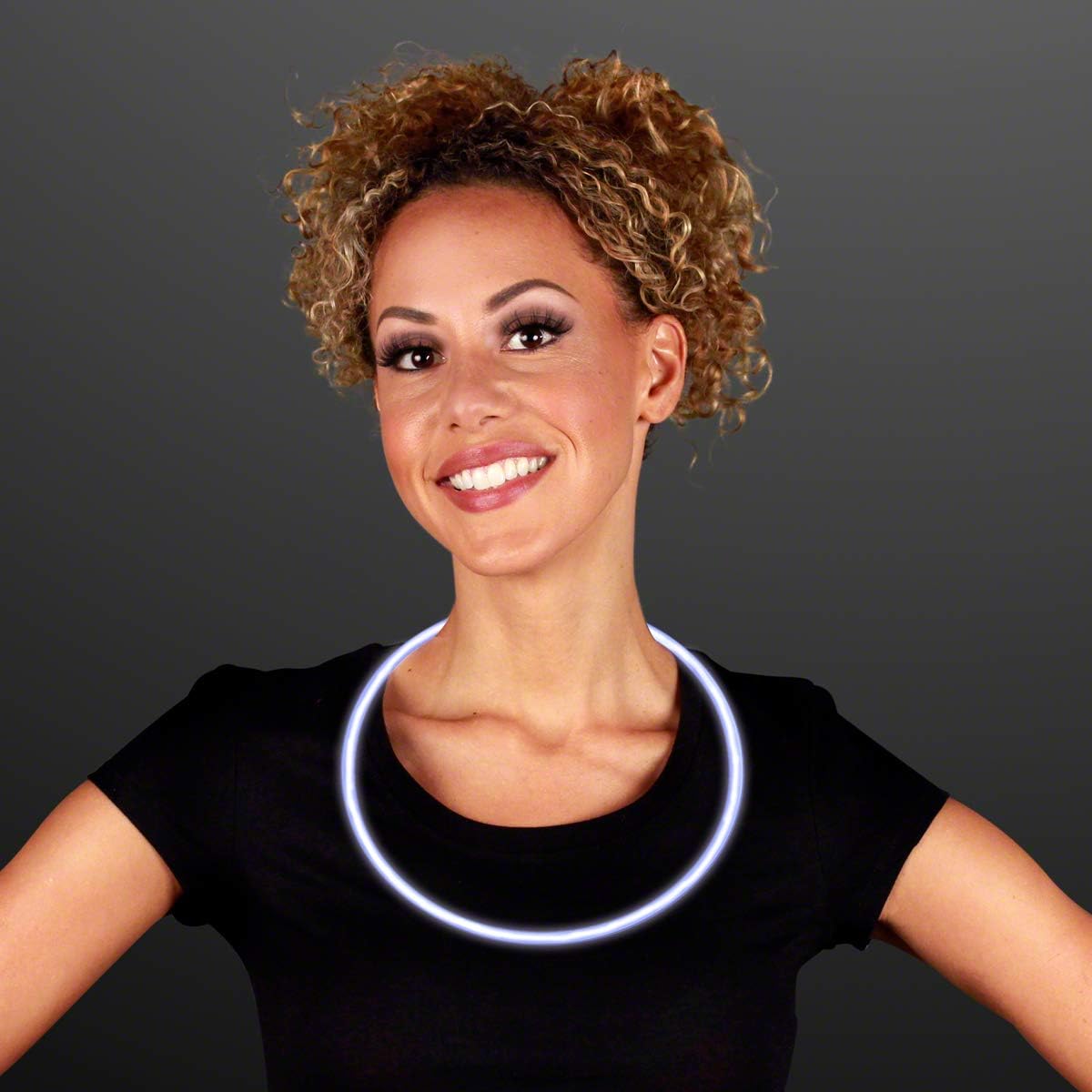 FlashingBlinkyLights 50 22" Premium Glow Stick Necklaces in White