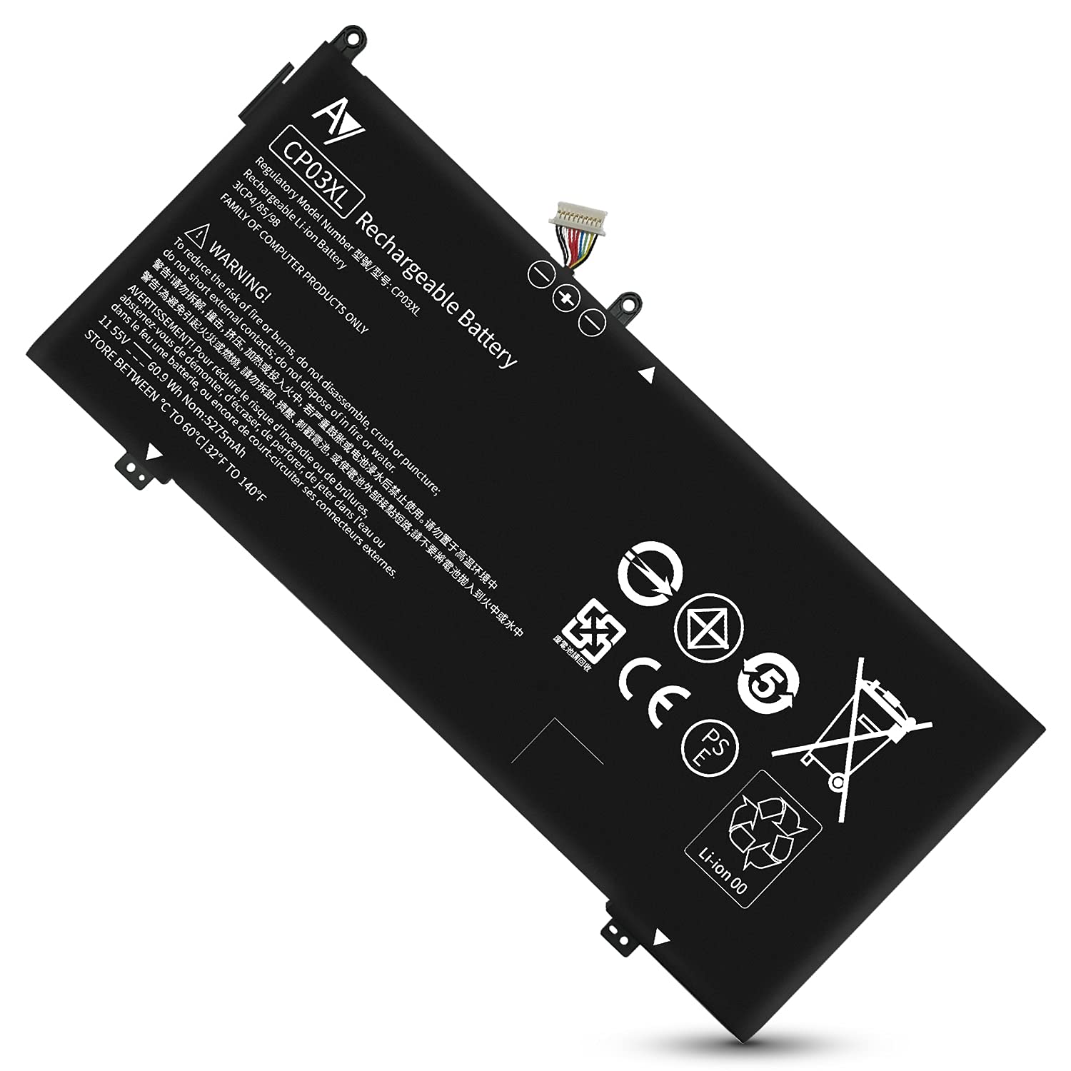 AY CP03XL Battery [11.55V / 60.9WH] Compatible Hp Spectre 13 X360 13-ae000 13-ae049ng 13-ae040ng 13-ae006no 13-ae001ng Series, Fits CPO3XL CP03060XL 929066-421 929072-855 HSTNN-LB8