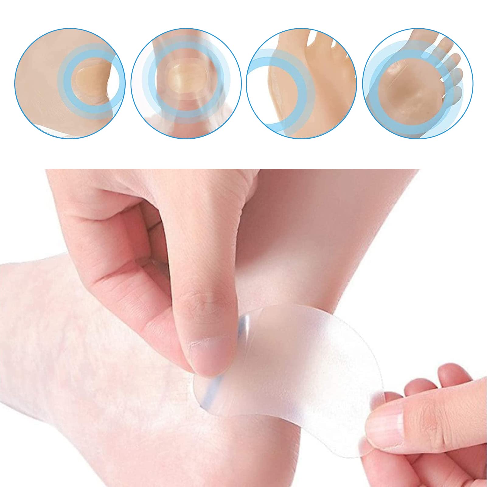 24 Cerotti Per Bolle E Vesciche Piedi | Gel Idrocolloide Trasparente | Protezione Da Attrito E Calli | 2 Formati - 2