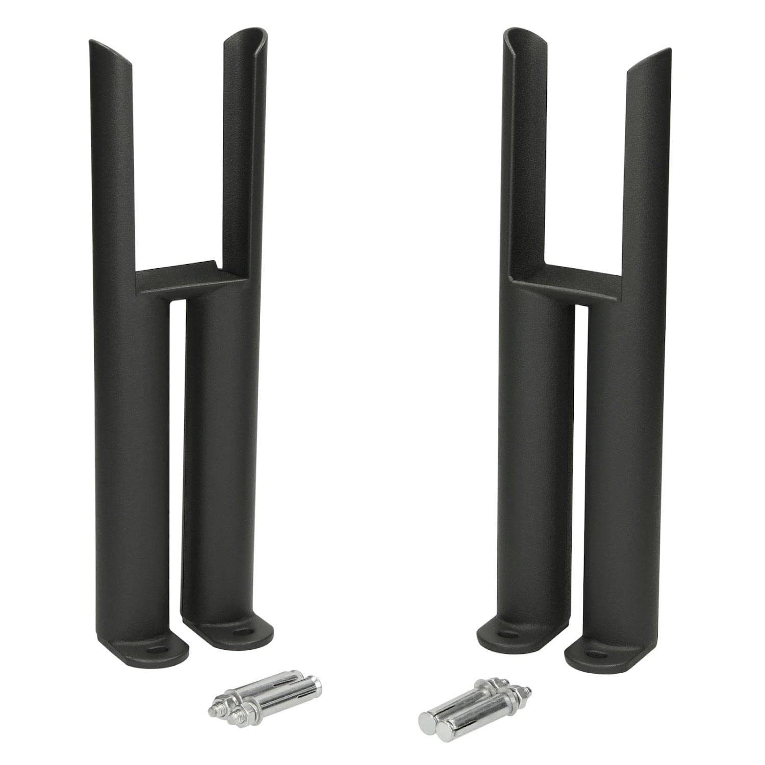 DuraTherm® Floor Mounting Radiator Leg Kit Feet Freestanding Supports for Traditional Cast Iron Style Colosseum Double Bar 2 Column Radiators, Matt Black