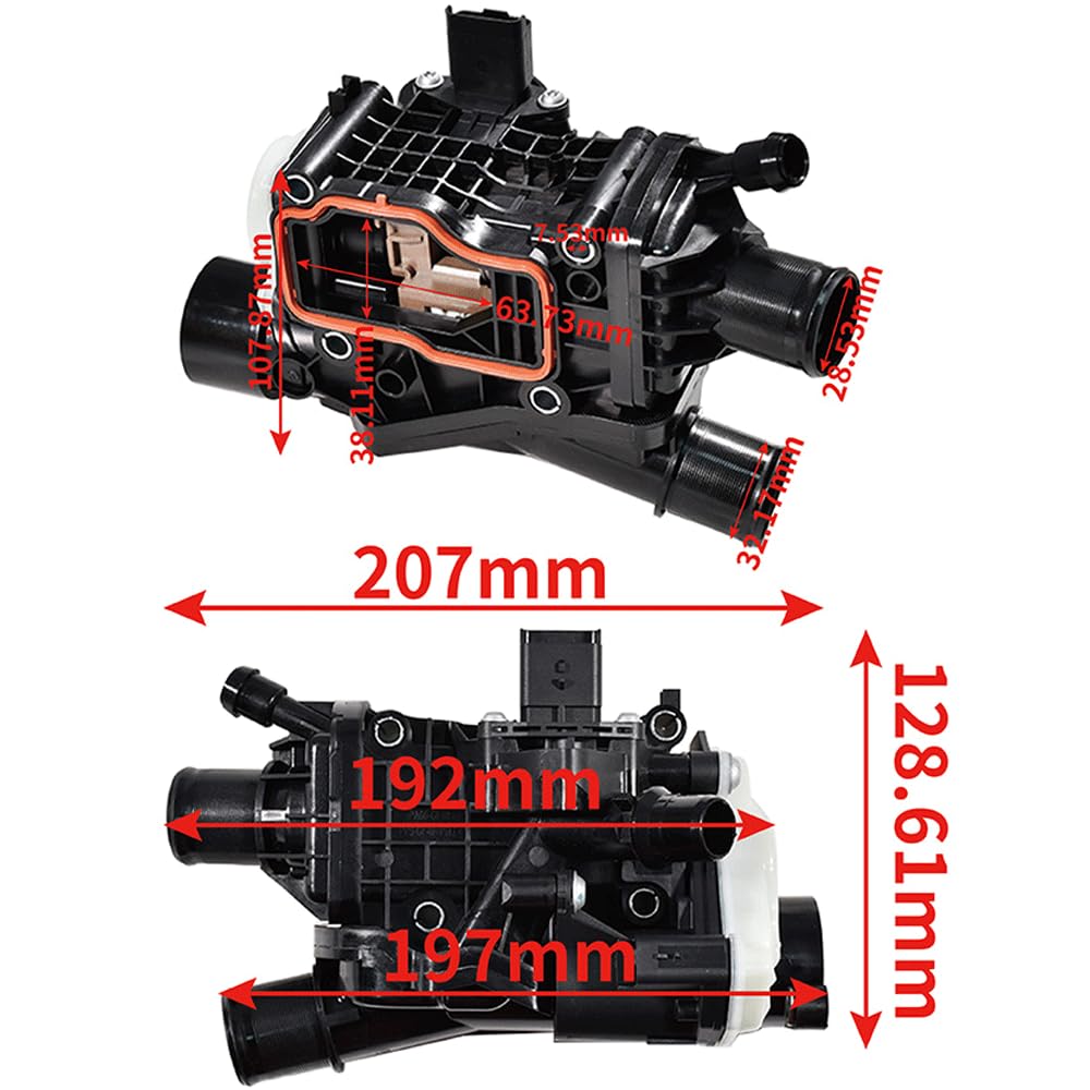EUWLY 9804160380 Boîtier De Thermostat Compatible Avec Citroën C5 III Ford Opel Peugeot Pour Citroen 2.0 BlueHDi C4 C5 308 508 Boîtier De Thermostat