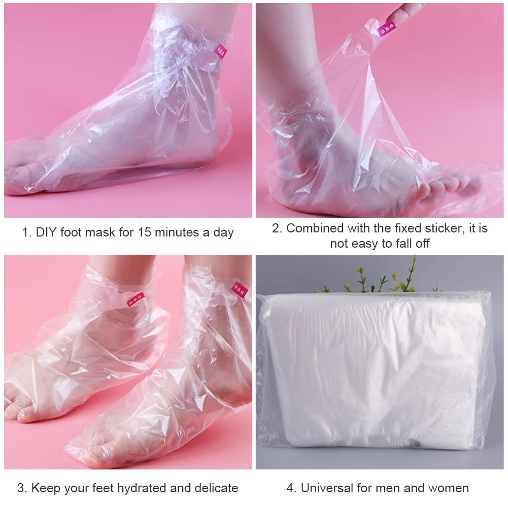 Usa E Getta Spa Stivaletti,Stivaletti Paraffina Bagno,Stivaletti usa e getta in plastica trasparente,Per Pedicure Hot Spa Cera Trattamento Piedi Covers Borse（100pcs）