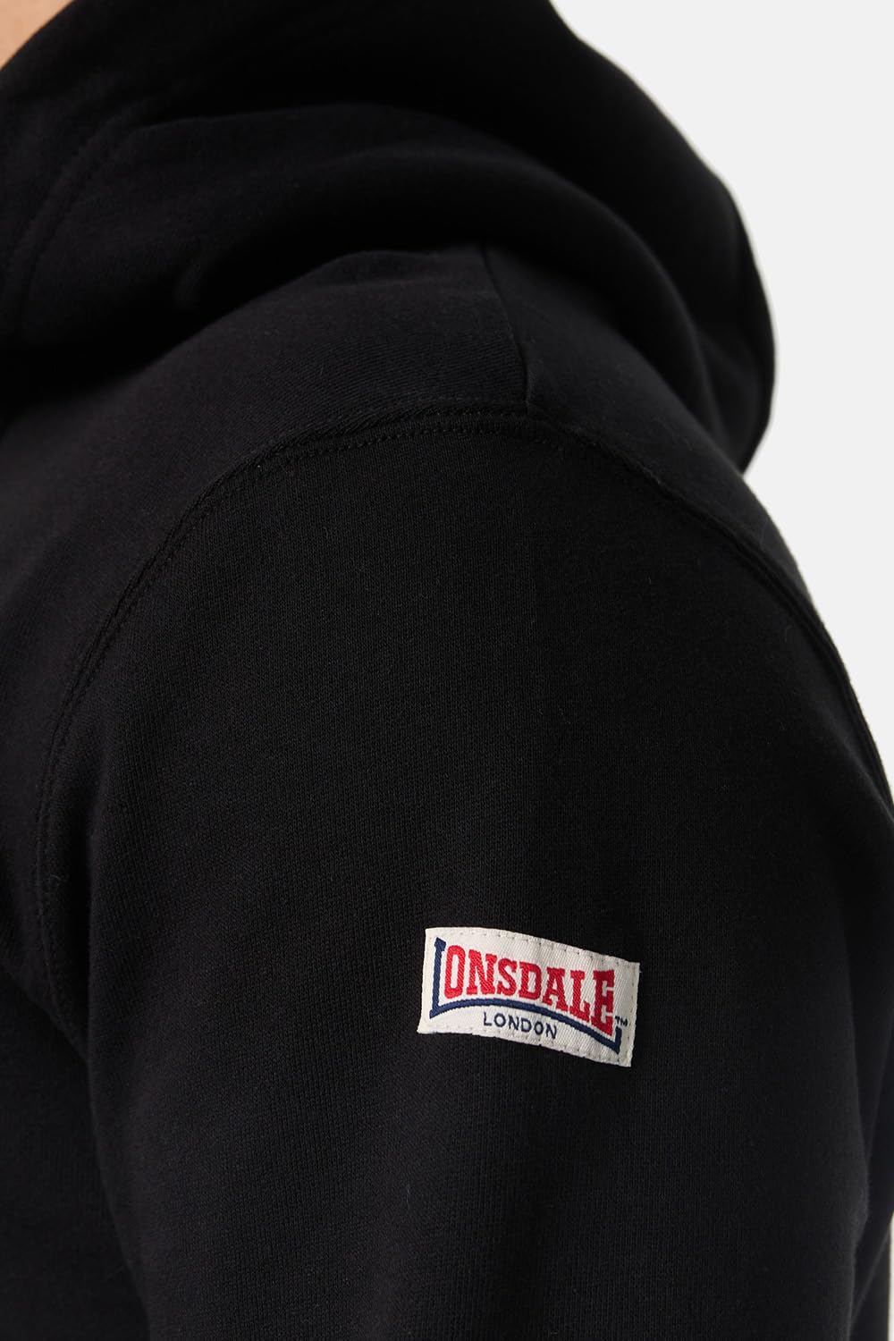 Lonsdale London Hooded One Tone Uomo Felpa con Cappuccio Nero Regular