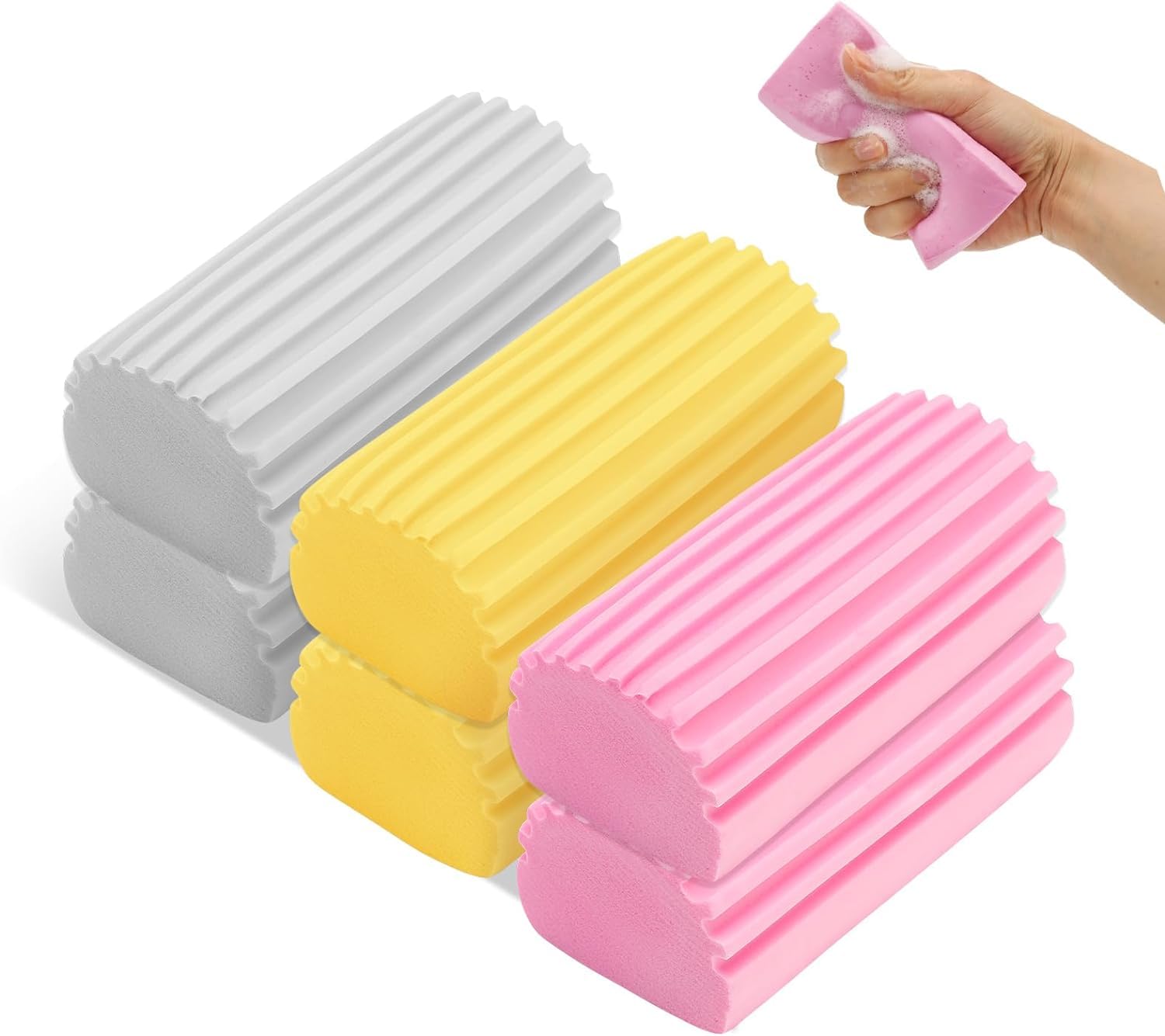 Cazuela Damp Clean Duster Sponge, Cleaning Brush, Scraping Duster Sponge for Cleaning Venetian & Wooden Blinds, Vents, Radiators, Skirting Boards, Mirrors and Cobwebs, Traps Dust (Multi Colors) (2) (B0CM12WGXR) Amazon Price History, Amazon Price Tracker