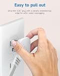 Flat Plug 1Ft Short Extension Cord, White 90-Degree Plug Low Profile Power Adapter, 3-Prong Indoor Grounded Small Extension Cord 16AWG 13A 1625W 2 Pack