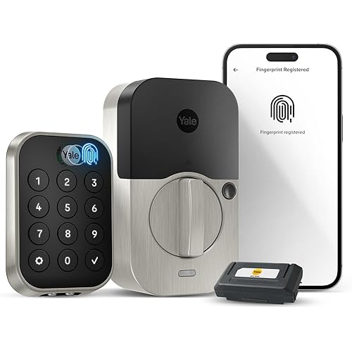 Yale Assure Lock 2 Touch Deadbolt, Satin Nickel Key-Free Fingerprint Smart Door Lock with Wi-Fi Touchscreen Keypad and Fingerprint Scanner for Keyless Entry and Remote Access, YRD430-F-WF1-619