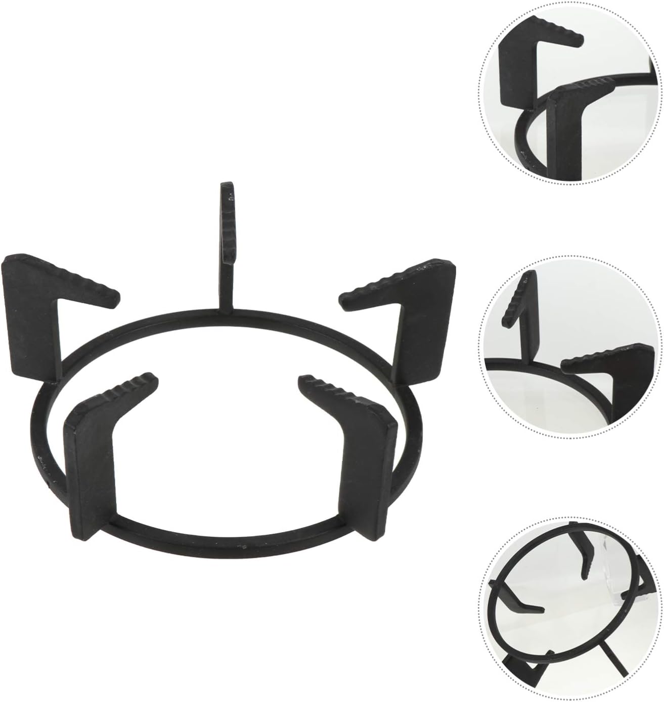 2pcs Cast Iron Wok Ring Cooktop Wok Support Ring Stove Five- Legged Gas Stove Bracket for Cooktop Cooking Pot Kitchen Accessories, Black