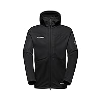 Mammut Ultimate VIII SO Hooded Jacket Men | Giacca Softshell da Uomo Antivento con Cappuccio | Nero