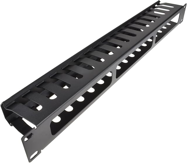 kenable Cable Management Bar Metal Dump Panel 1U for Data Cabinet 19 Inch Rack with VENT