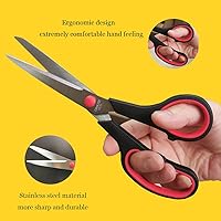 Vista 5 de Scissors, Multipurpose office Scissors,8.5 Inch Ultra Sharp Shears, Comfort-Grip Handles Household scissors，Sturdy Sharp Craft Supplies - Pack of 5