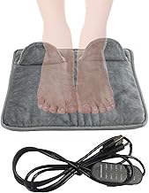 Foot Heating Pad, 4 Level Usb Rechargeable Warmer, Electric Under Desk Heater, Soft Winter Supply for Home Offices Bed Car Truck Apartment Room Holiday 14.57x12.99 Inches