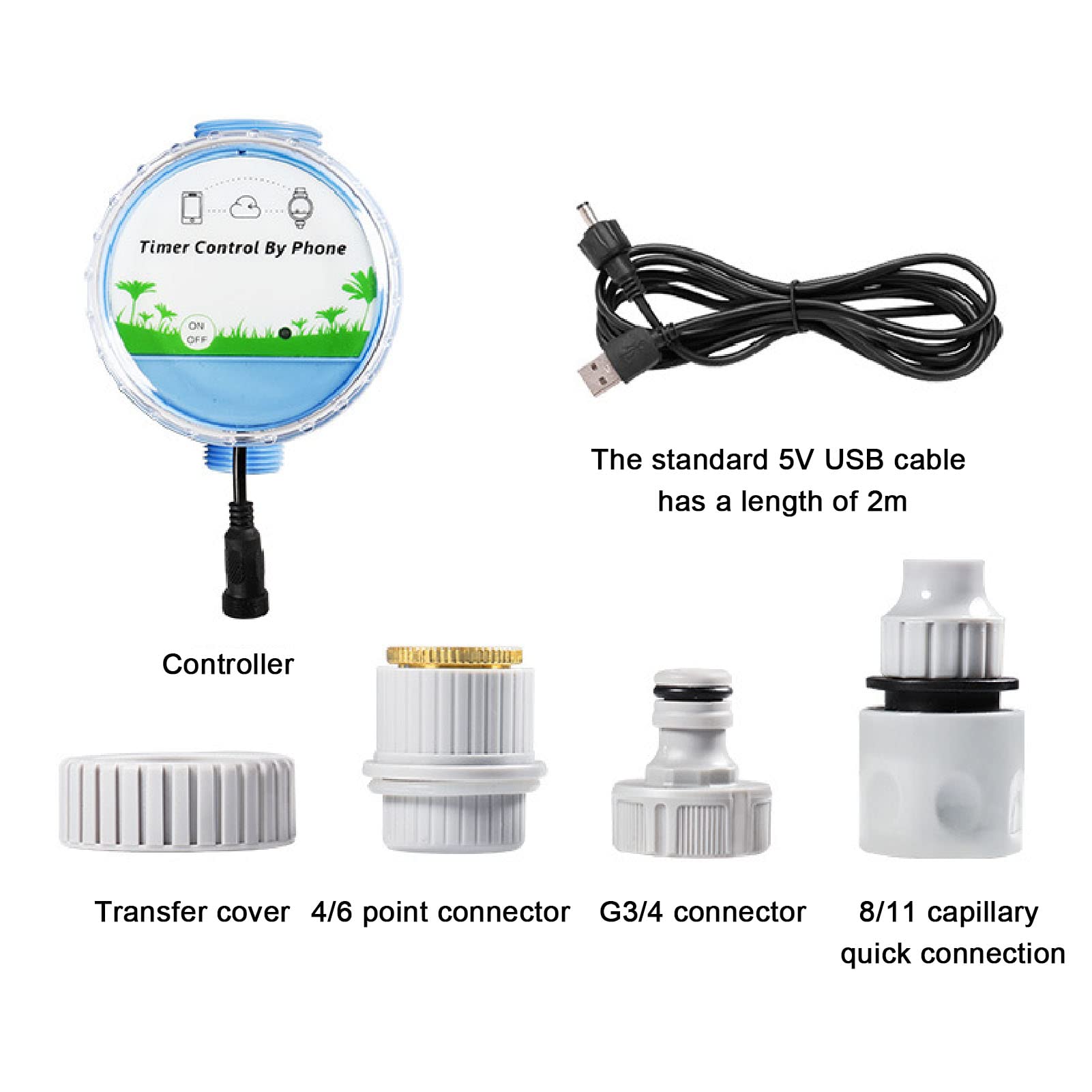 Timer di irrigazione in plastica WiFi Bluetooth Control IP68 Timer di irrigazione per l'irrigazione del giardino del rubinetto intelligente