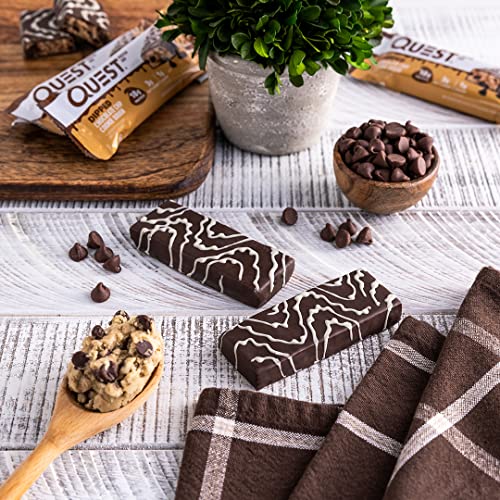 Quest Nutrition Dipped Chocolate Chip Cookie Dough Protein Bars, High Protein, Low Carb, Gluten Free, Keto Friendly, 12 Count #TOP2