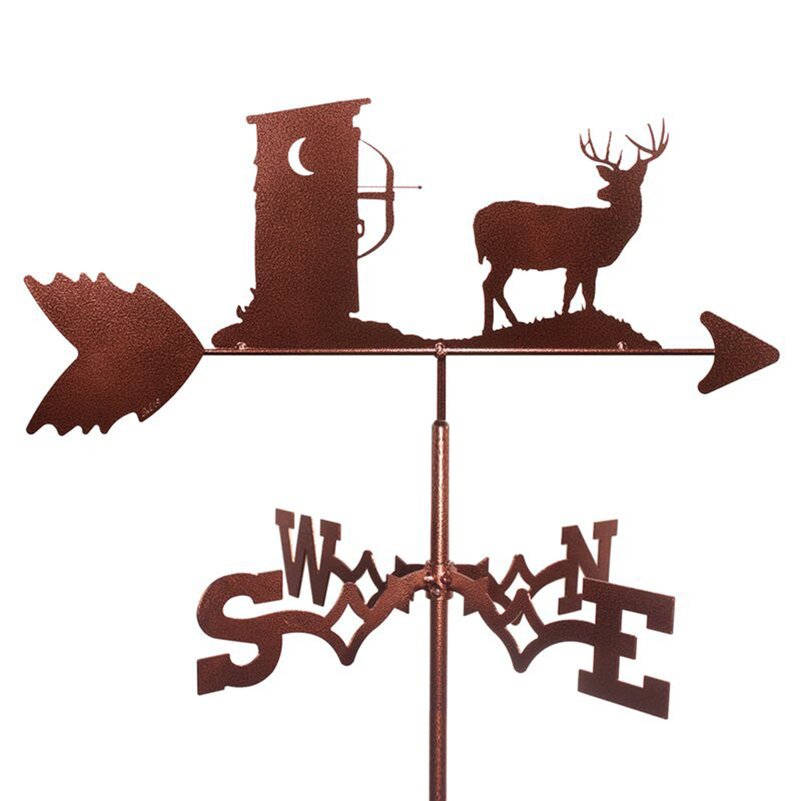 WIQUYBML Weather Vane Metal Weathervane Iron Farm Scene Garden Stake Wind Direction Indicator Weathercock/Deer/50 * 35Cm
