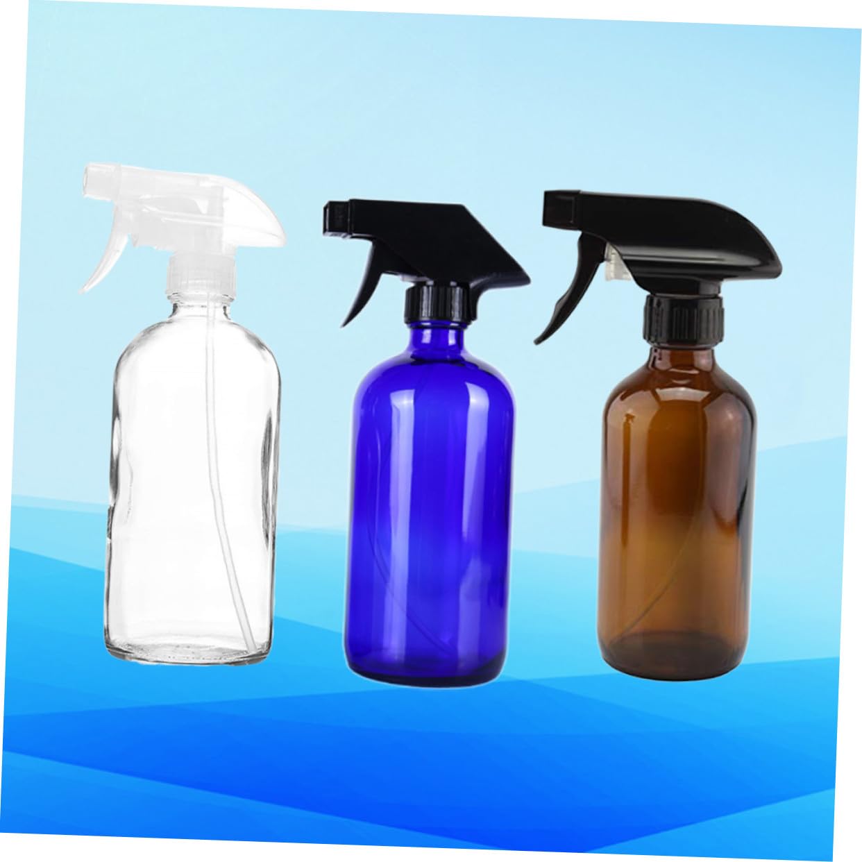 3 pezzi Spray Trasparenti Blu e Marroni Bottiglie Ricaricabili in Vetro Resistenti e Portatili per Profumi e Cosmetici per Viaggi e Uso Quotidiano