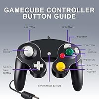 Vista 2 de Burcica 4PCS Controllers for Gamecube, with 4 Extension Cables and 4-Port USB Adapter for Switch PC Wii U Console (Black,Orange,Purple,Silvery)