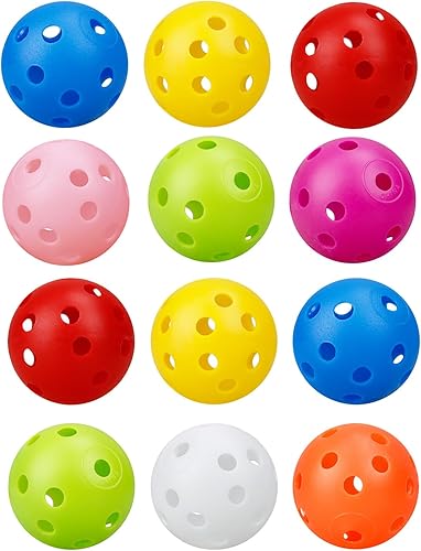 12 bolas de juguete para gatos, bajo ruido, sin campanas, bolas de plástico Holey para gatos, divertidos juguetes interactivos para gatos de