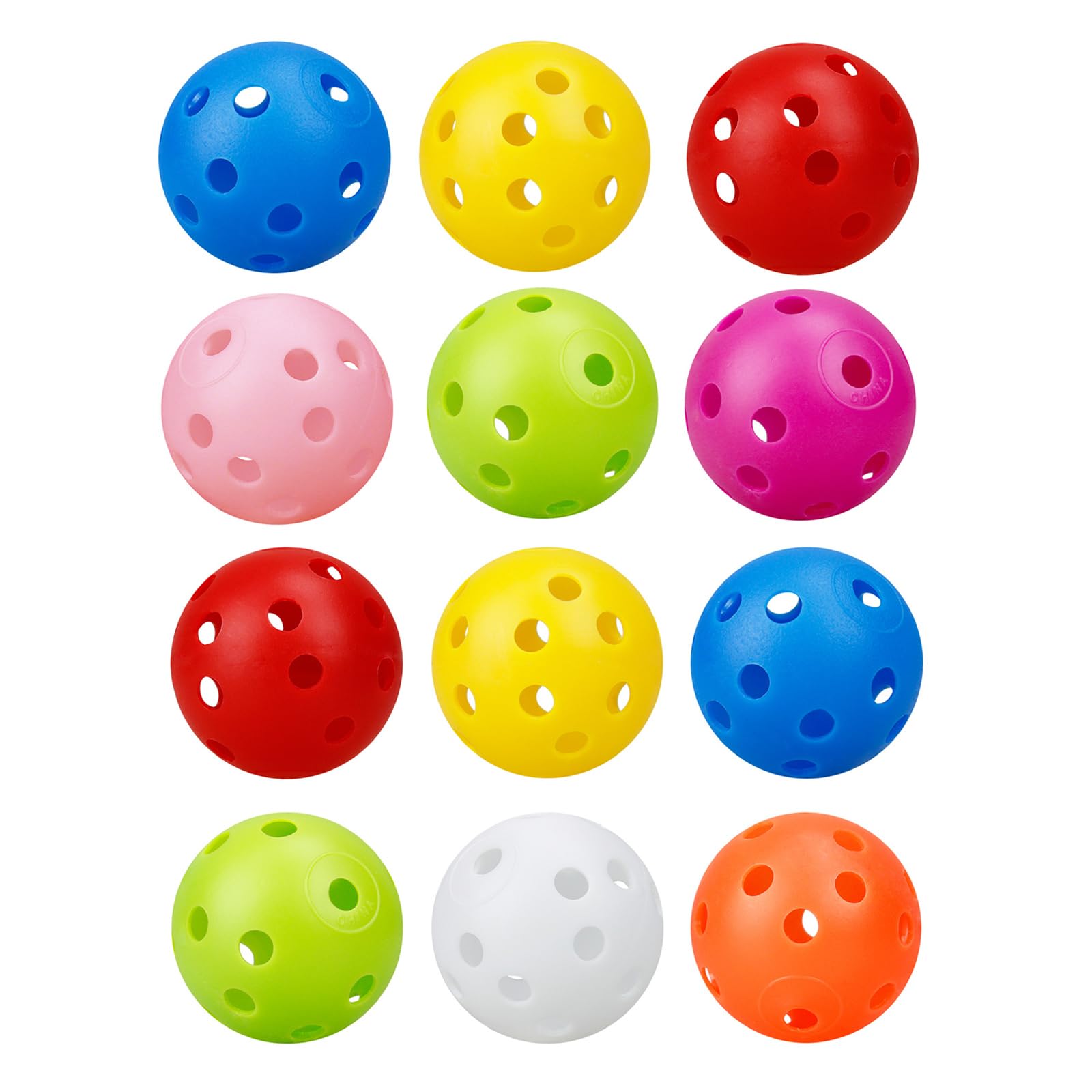 ENERKEEN 12Pcs Cat Ball Toy, Low Noise No Bells Holey Plastic Cat Balls, Funny Interactive Cats Toys for Indoor Cats, Firm Toy Balls for Kitten Puppy Ferret Bird (1.65") — image 1