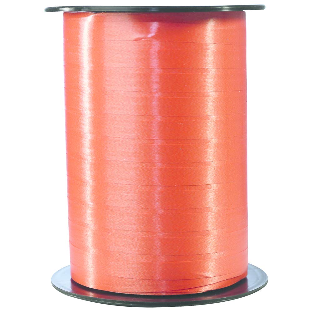 Clairefontaine 601758C - Une bobine de Ruban Bolduc Lisse - 500mx0,7 cm - Orange - Ruban décoratif cadeau, DIY, Emballage Cadeau