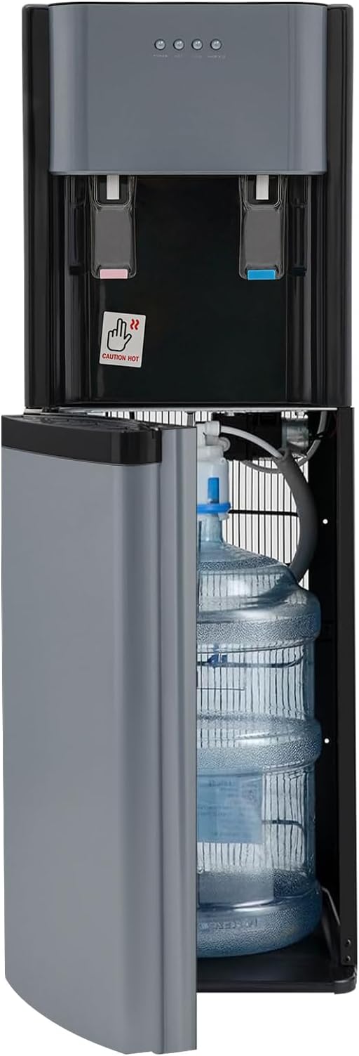 Bottom Loading Water Dispenser, for 20L/5.28 Gallon Hot & Cold Standing Water Dispenser with Temperature Settings of Hot Cold Water Cooler for Home Office Use (Dark Gray)